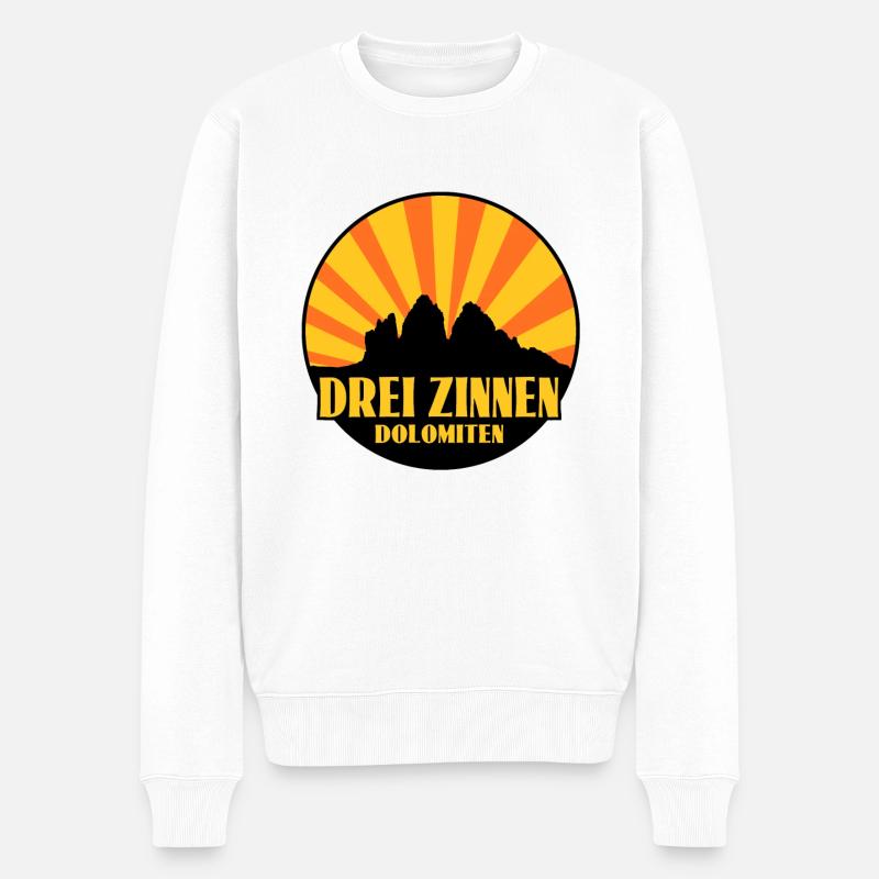 Drei Zinnen Tri Cime di Lavaredo - Männer Premium Bio Pullover - Weiß