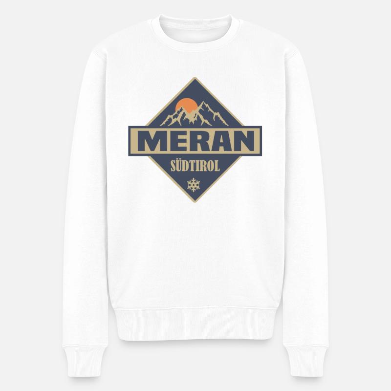 Meran Südtirol - Männer Premium Bio Pullover - Weiß