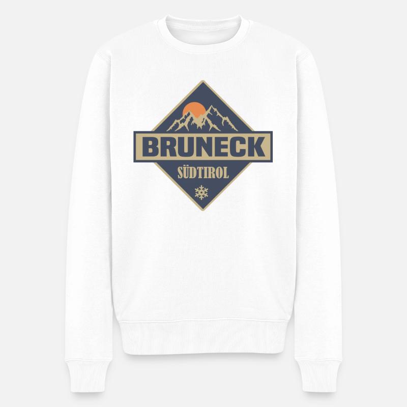Bruneck Südtirol - Männer Premium Bio Pullover - Weiß