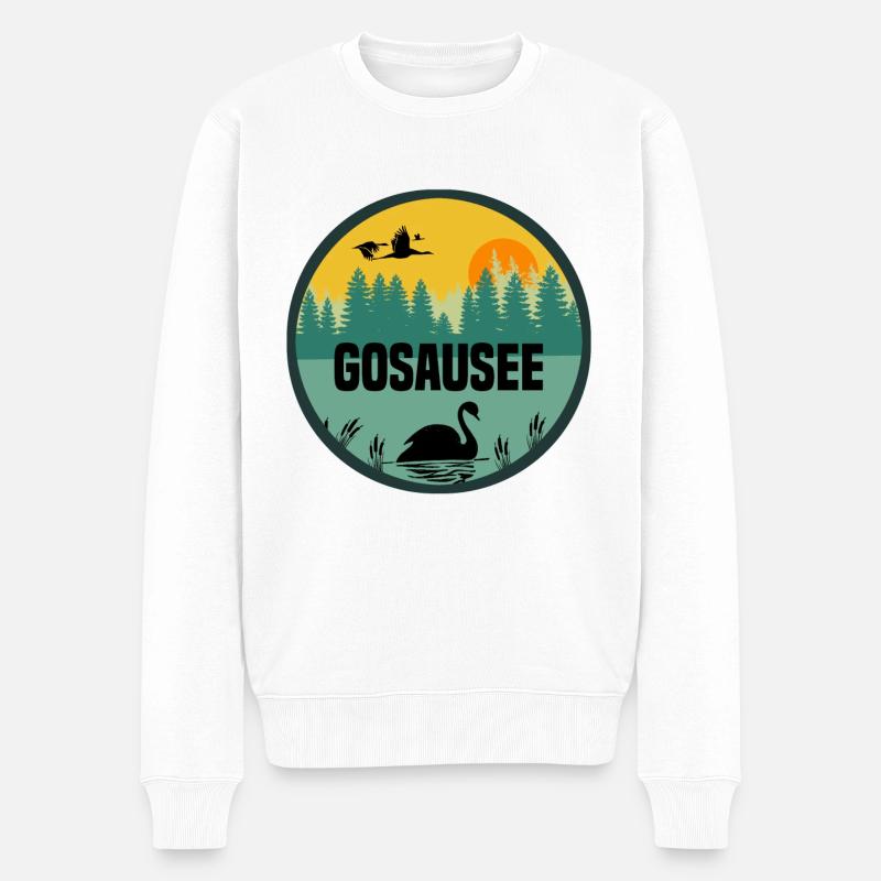 Gosausee - Männer Premium Bio Pullover - Weiß