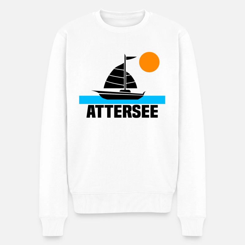 Attersee - Männer Premium Bio Pullover - Weiß