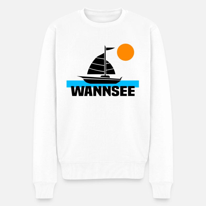 Wannsee - Männer Premium Bio Pullover - Weiß