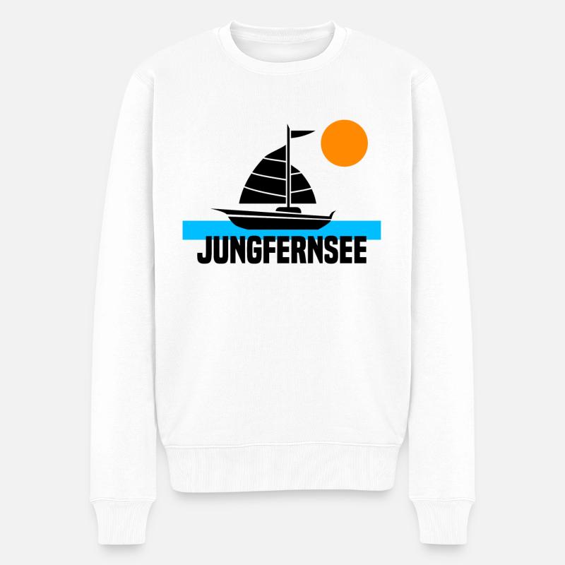 Jungfernsee - Männer Premium Bio Pullover - Weiß
