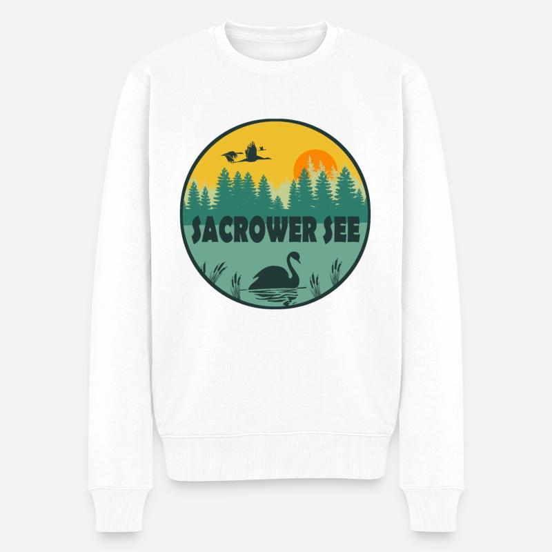 Sacrower See - Männer Premium Bio Pullover - Weiß