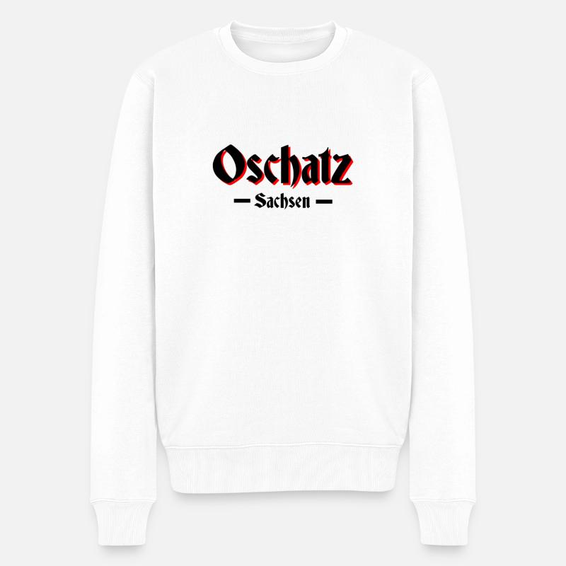 Oschatz - Männer Premium Bio Pullover - Weiß