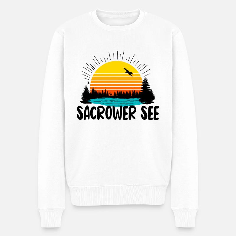 Sacrower See - Männer Premium Bio Pullover - Weiß
