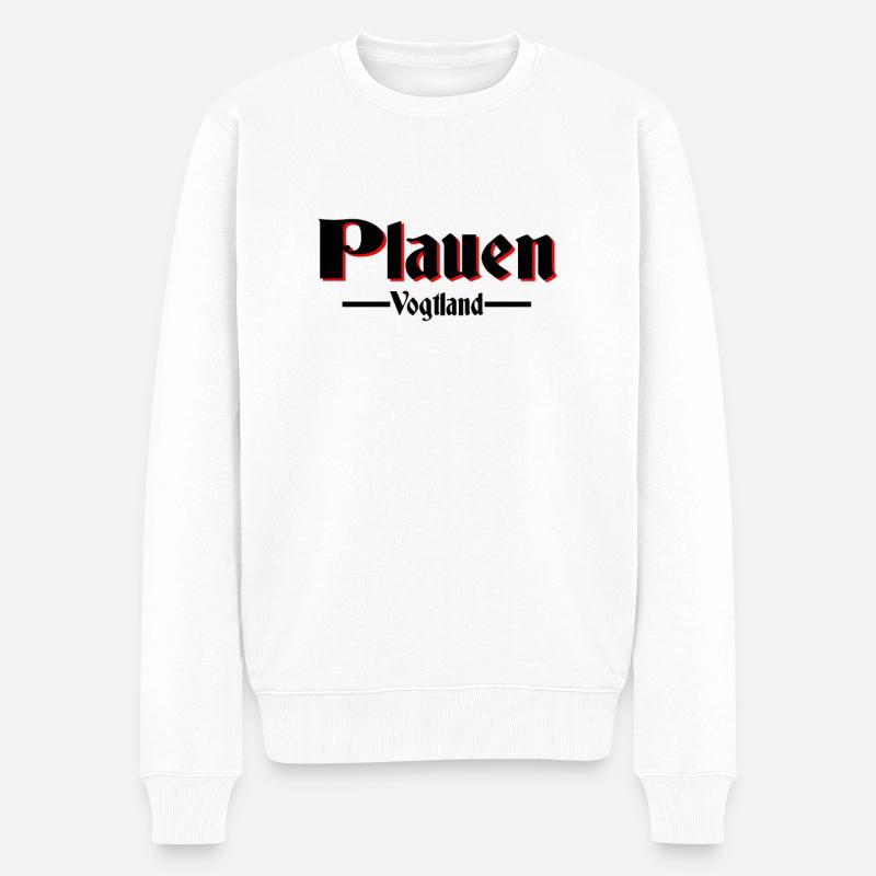 Plauen - Männer Premium Bio Pullover - Weiß