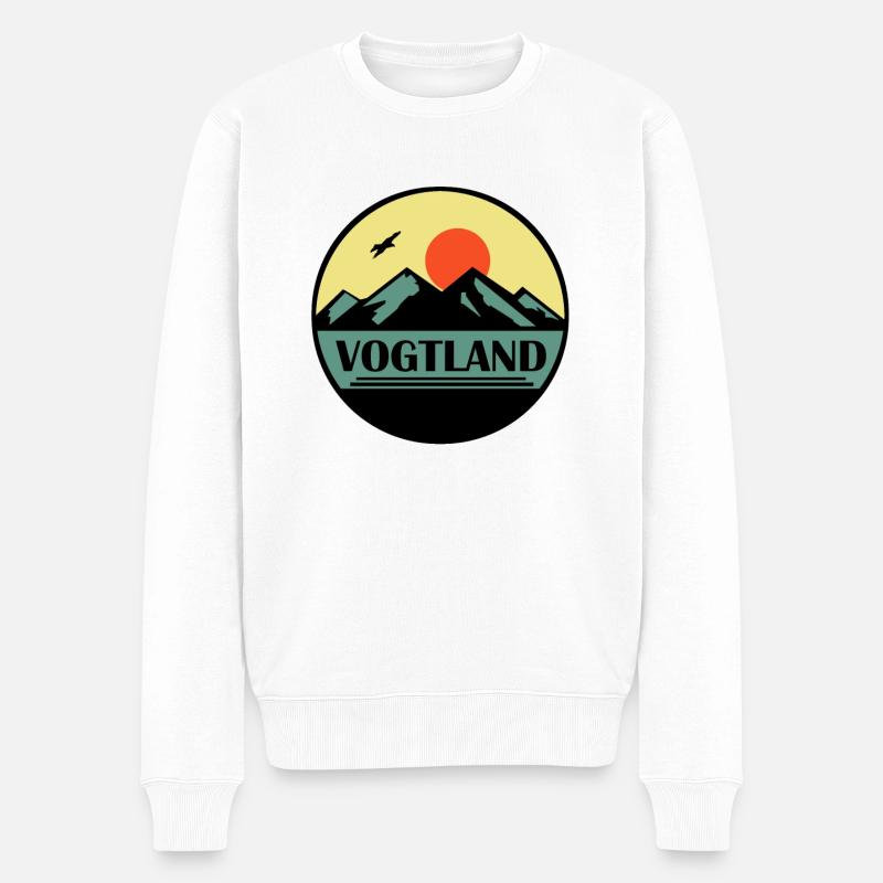 Vogtland - Männer Premium Bio Pullover - Weiß