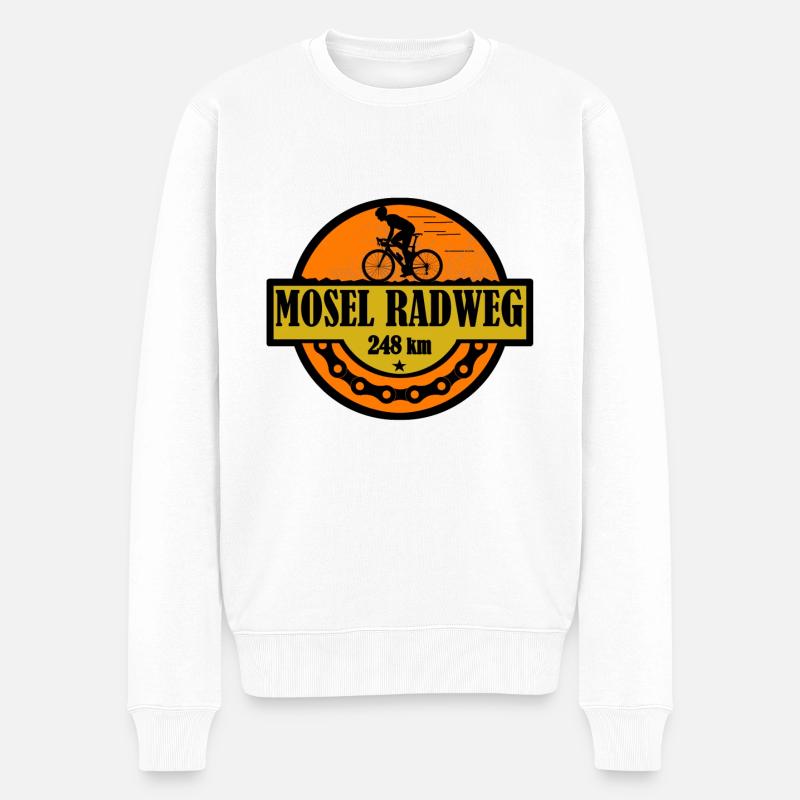 Mosel Radweg - Männer Premium Bio Pullover - Weiß