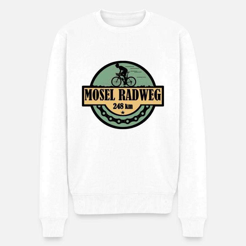 Mosel Radweg - Männer Premium Bio Pullover - Weiß