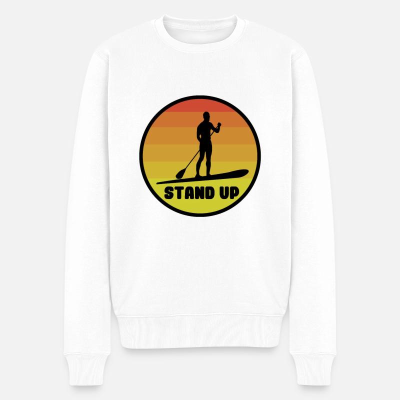 standup paddeln - Männer Premium Bio Pullover - Weiß