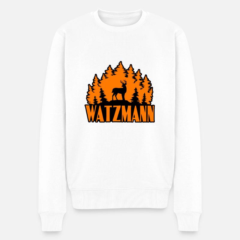 Watzmann - Männer Premium Bio Pullover - Weiß