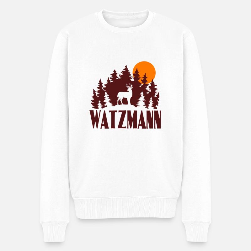 Watzmann - Männer Premium Bio Pullover - Weiß