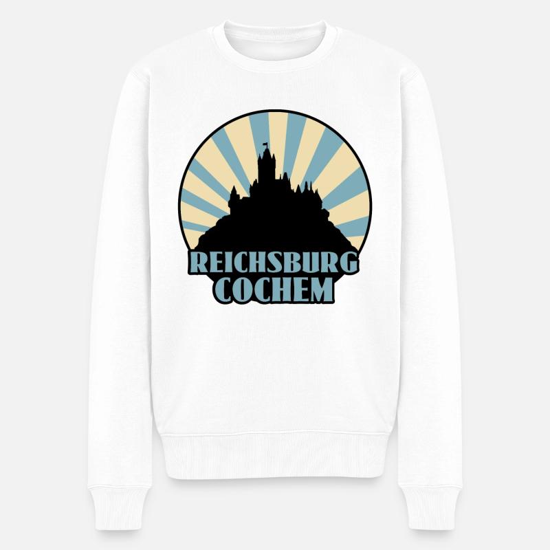 Reichsburg Cochem - Männer Premium Bio Pullover - Weiß