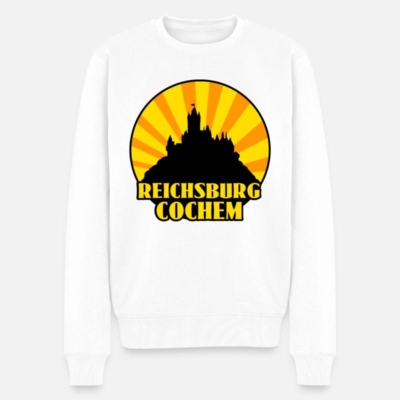 Reichsburg Cochem - Männer Premium Bio Pullover - Weiß