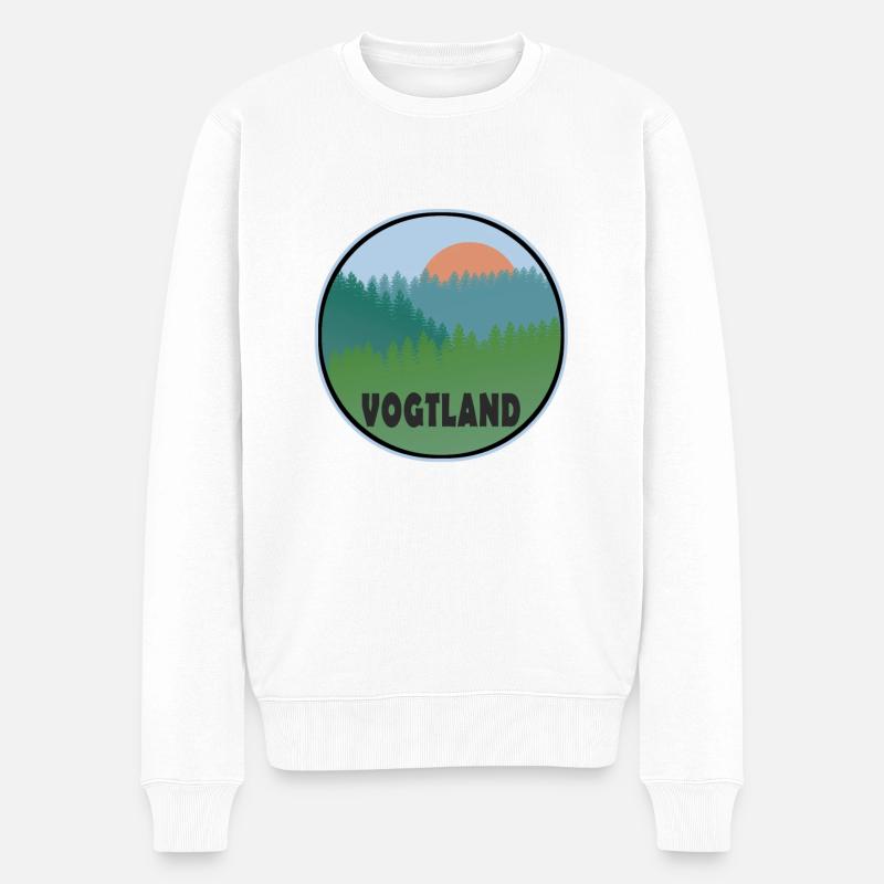 Vogtland - Männer Premium Bio Pullover - Weiß