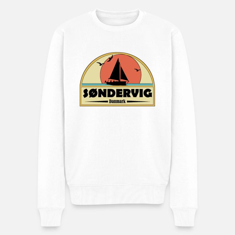Söndervig Dänemark - Männer Premium Bio Pullover - Weiß