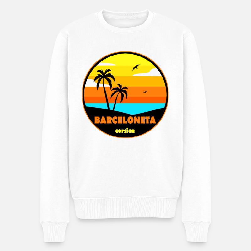 Barceloneta - Männer Premium Bio Pullover - Weiß
