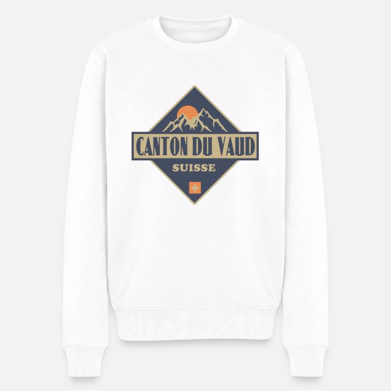 Waadt Vaud - Männer Premium Bio Pullover - Weiß