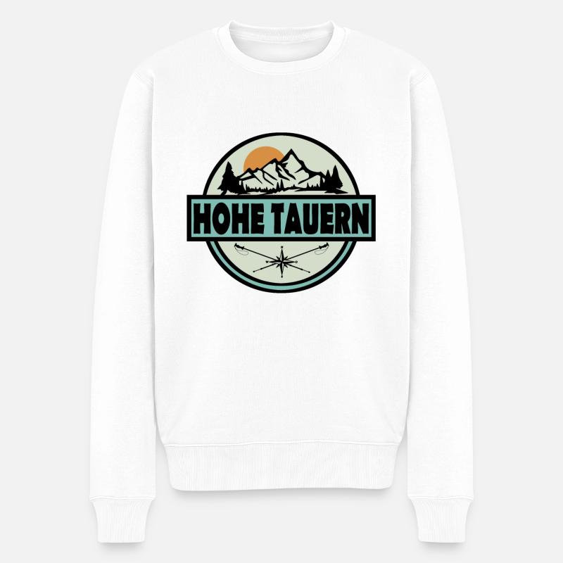 Hohe Tauern - Männer Premium Bio Pullover - Weiß