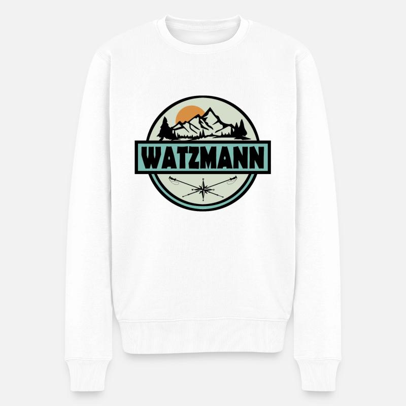 Watzmann - Männer Premium Bio Pullover - Weiß