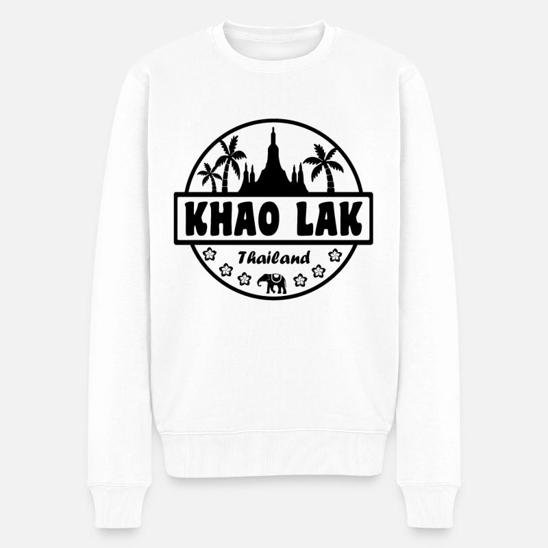 Khao Lak Thailand - Männer Premium Bio Pullover - Weiß
