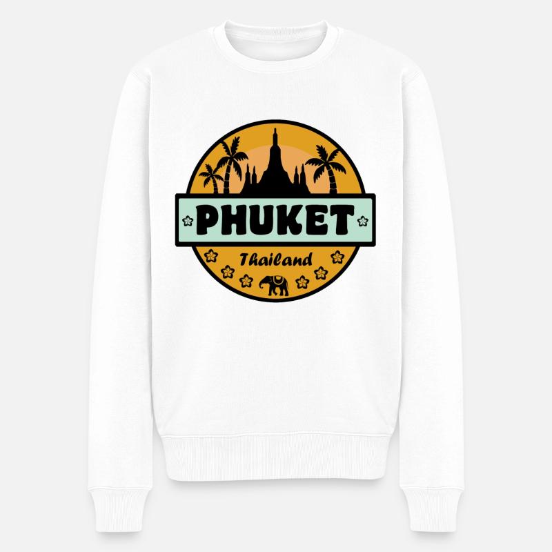 Phuket Thailand - Männer Premium Bio Pullover - Weiß
