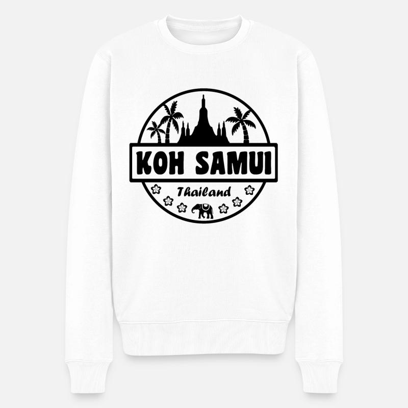 Kho Samui Thailand - Männer Premium Bio Pullover - Weiß