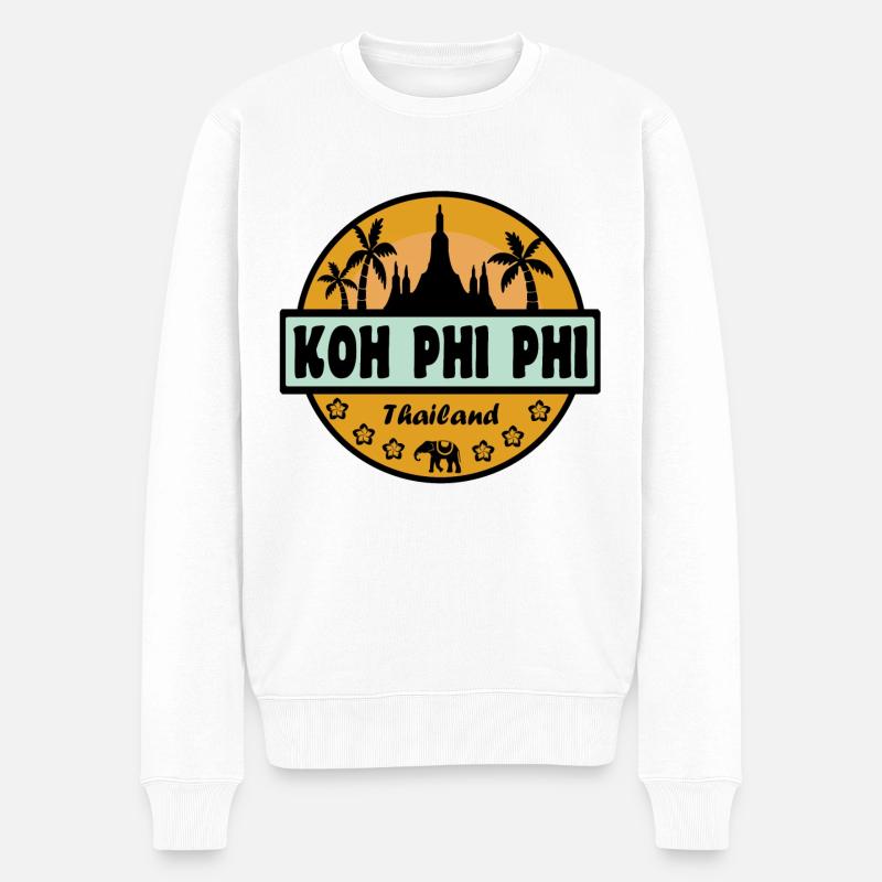 Koh Phi Phi Thailand - Men's Premium Organic Jumper - white