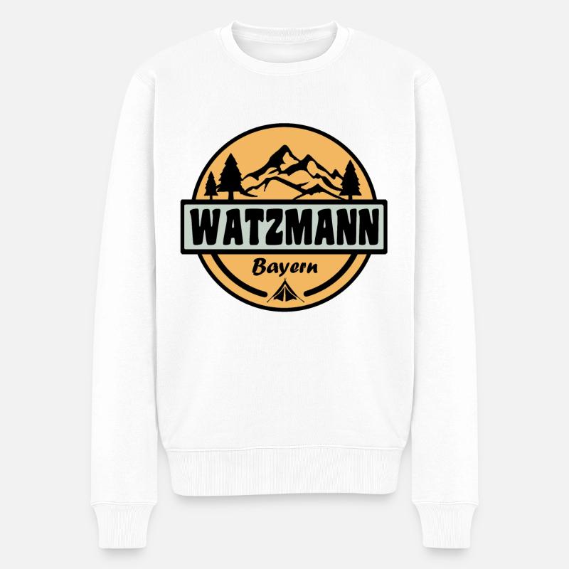 Watzmann - Männer Premium Bio Pullover - Weiß