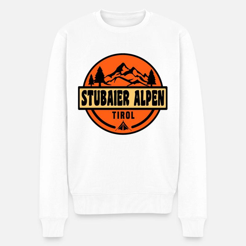 Stubaier Alpen - Männer Premium Bio Pullover - Weiß