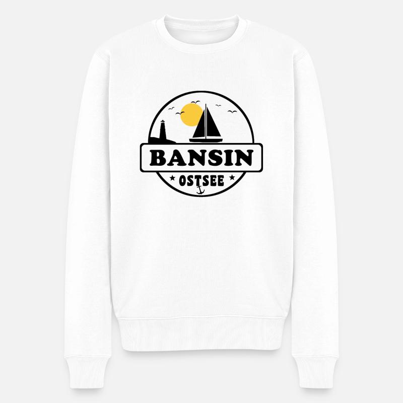 Bansin - Männer Premium Bio Pullover - Weiß