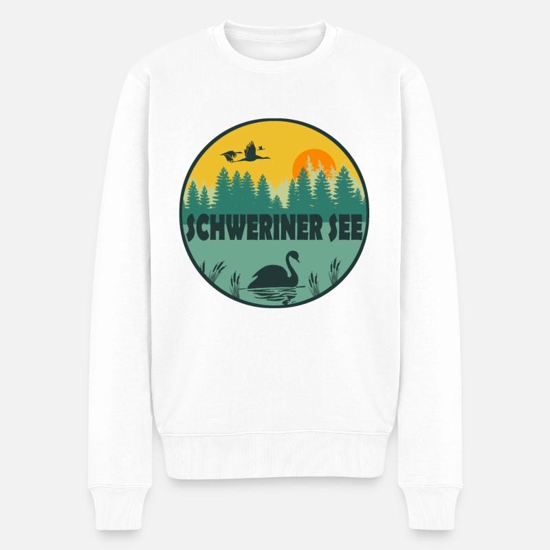 Schweriner See - Männer Premium Bio Pullover - Weiß