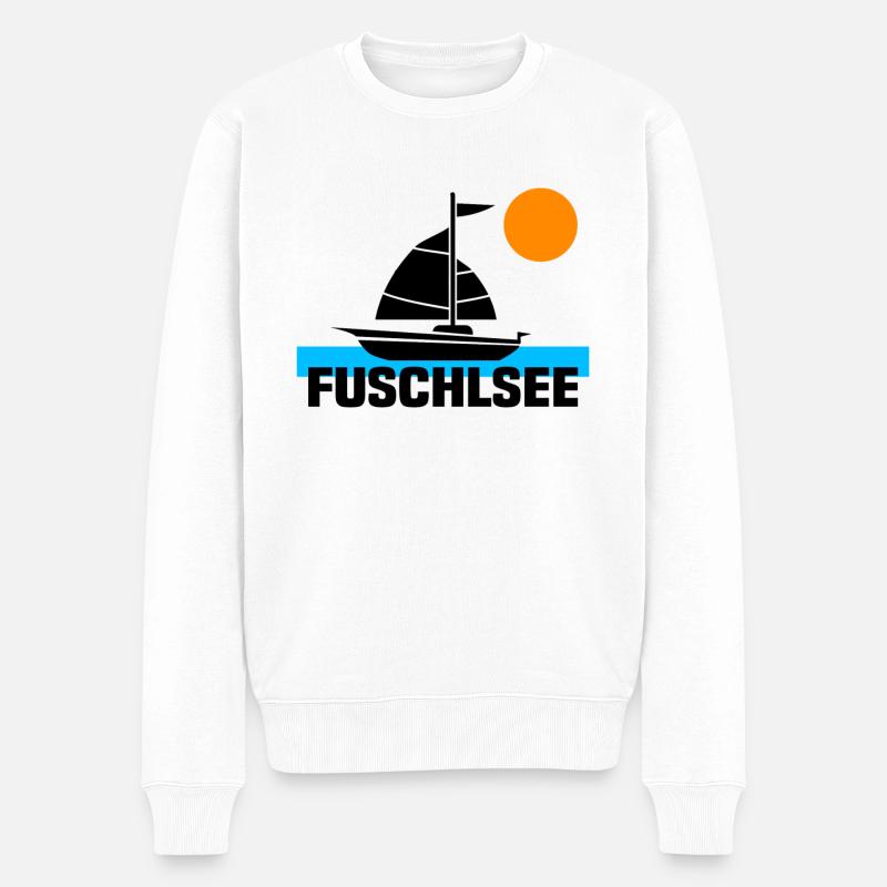 Fuschlsee - Männer Premium Bio Pullover - Weiß