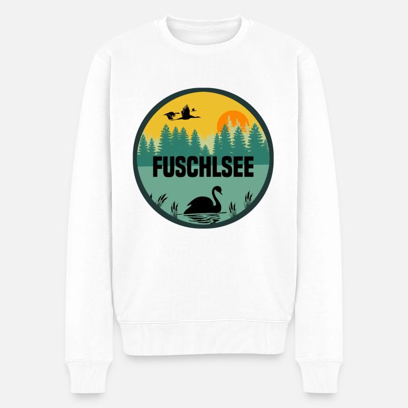 Fuschlsee - Männer Premium Bio Pullover - Weiß