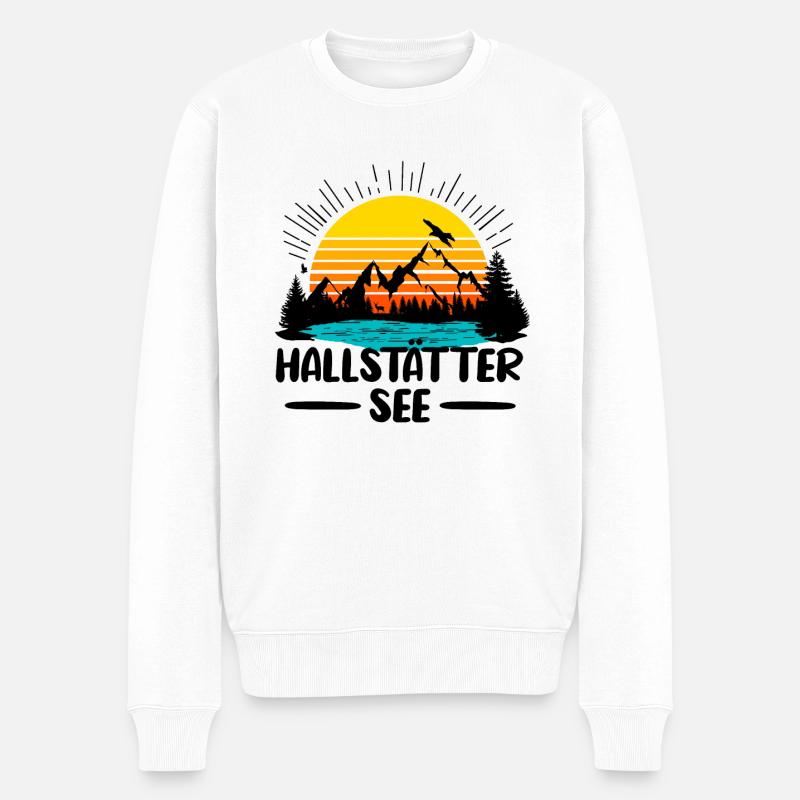 Hallstätter See - Männer Premium Bio Pullover - Weiß