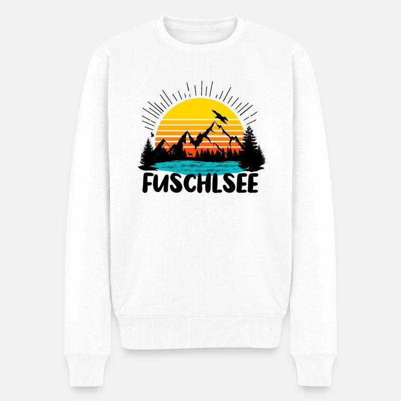 Fuschlsee - Männer Premium Bio Pullover - Weiß