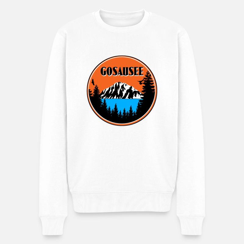 Gosausee - Männer Premium Bio Pullover - Weiß