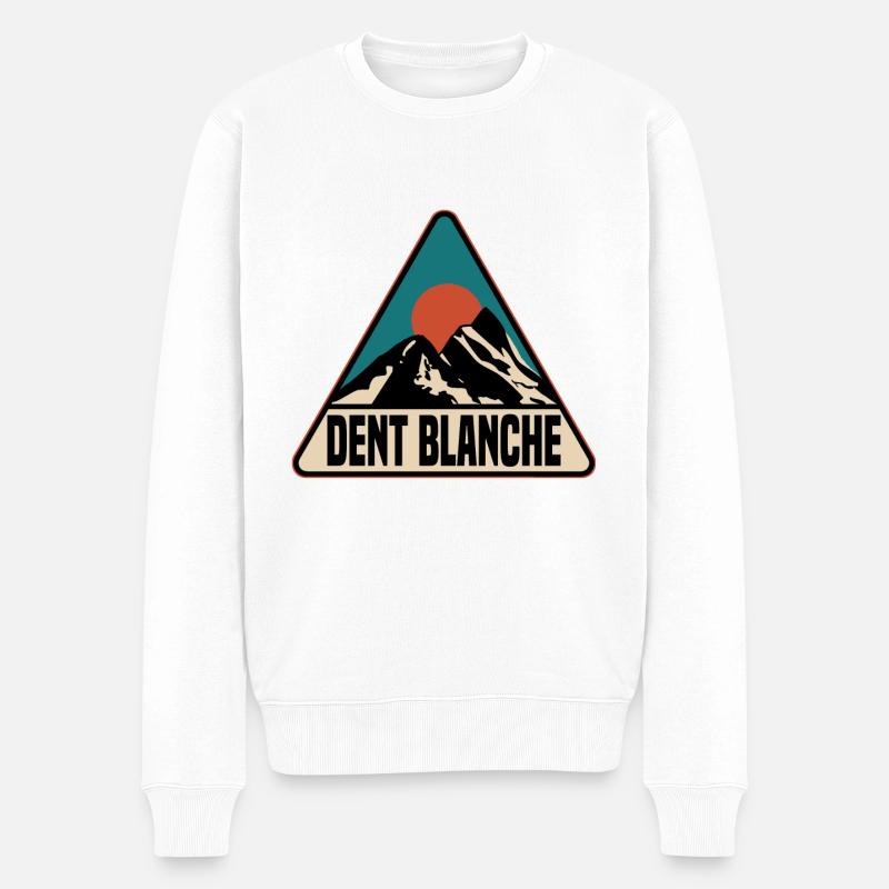 Dent blanche Berg, Suisse - Pull Premium bio Homme - blanc