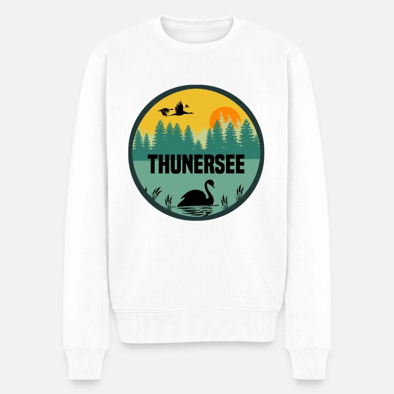 Thunersee - Männer Premium Bio Pullover - Weiß