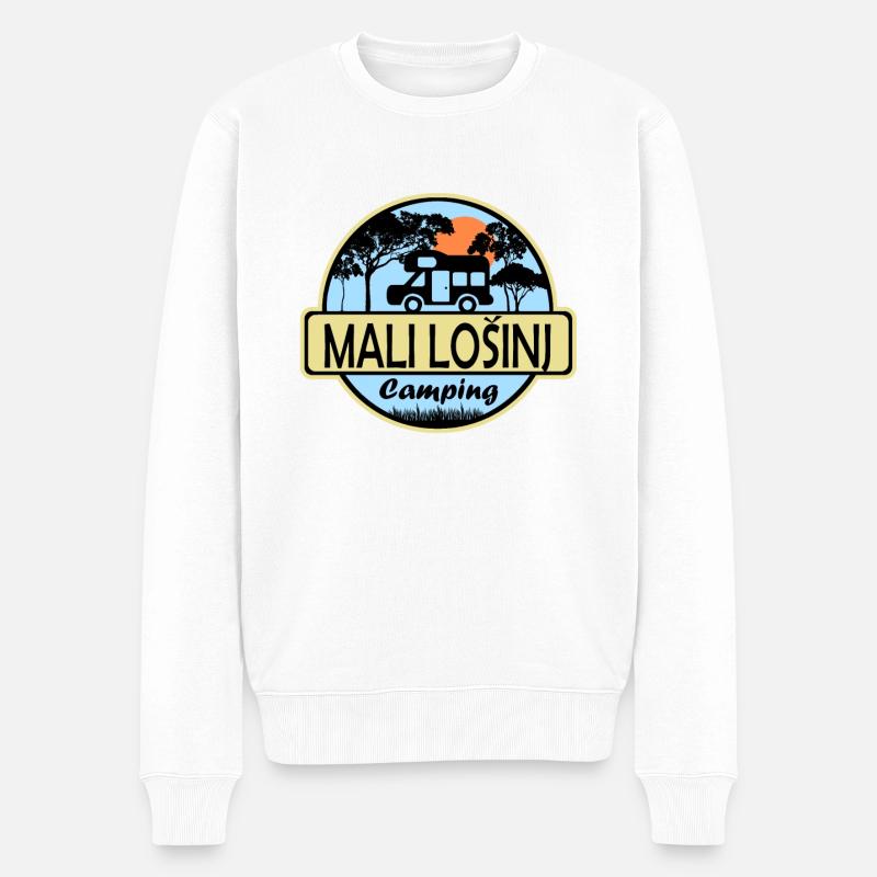 Mali Losinj Camping - Männer Premium Bio Pullover - Weiß