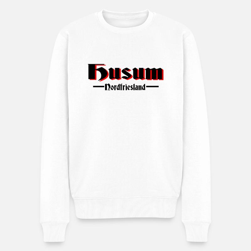 Husum - Männer Premium Bio Pullover - Weiß