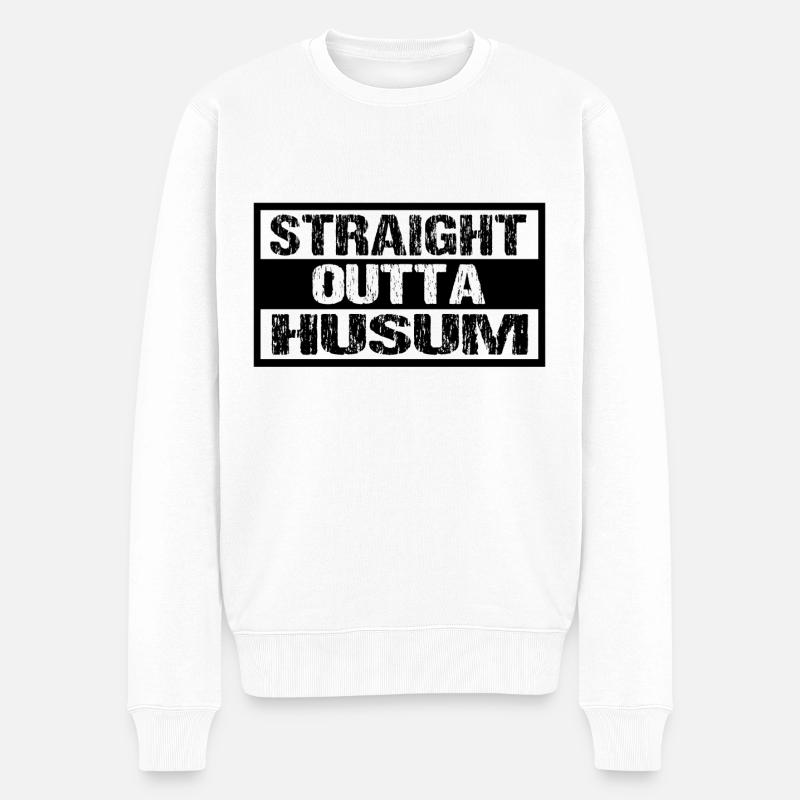 Husum - Männer Premium Bio Pullover - Weiß