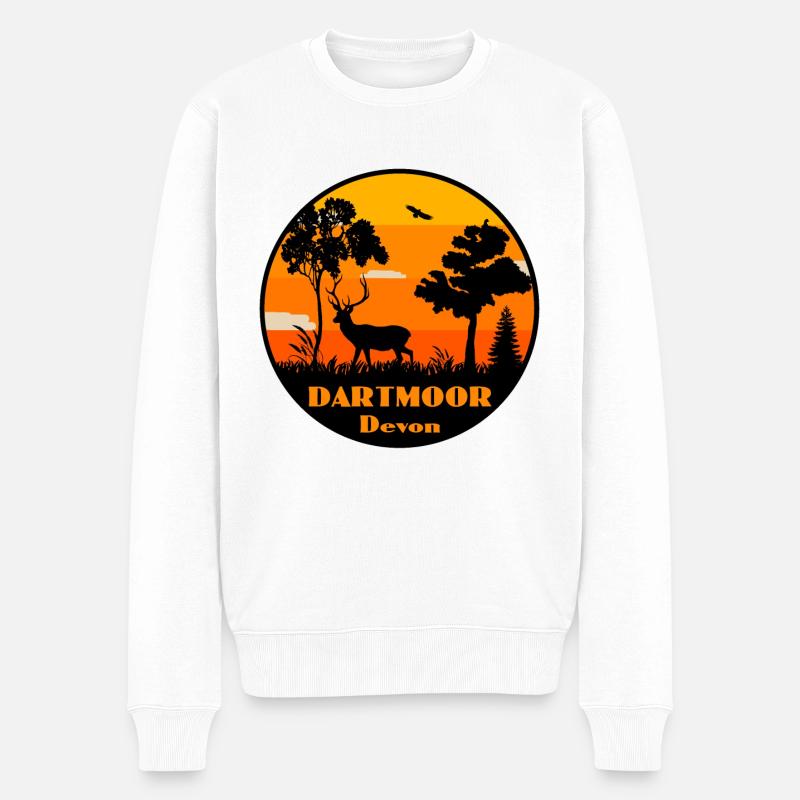 Dartmoor Devon - Männer Premium Bio Pullover - Weiß