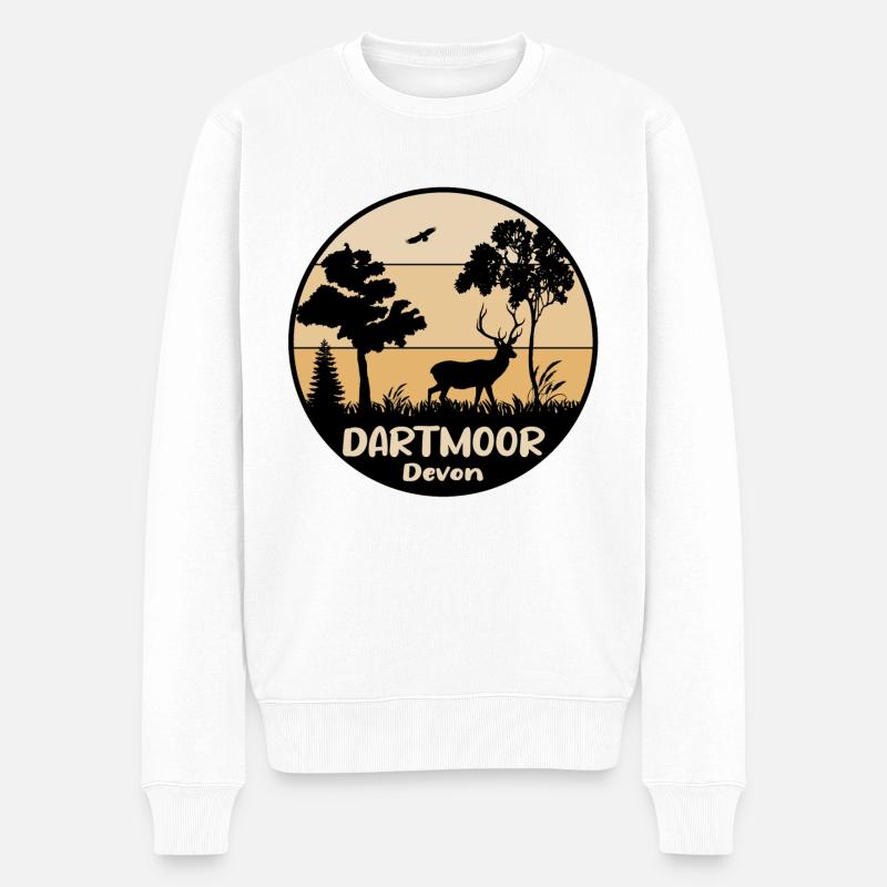 Dartmoor, Devon (États-Unis) - Pull Premium bio Homme - blanc