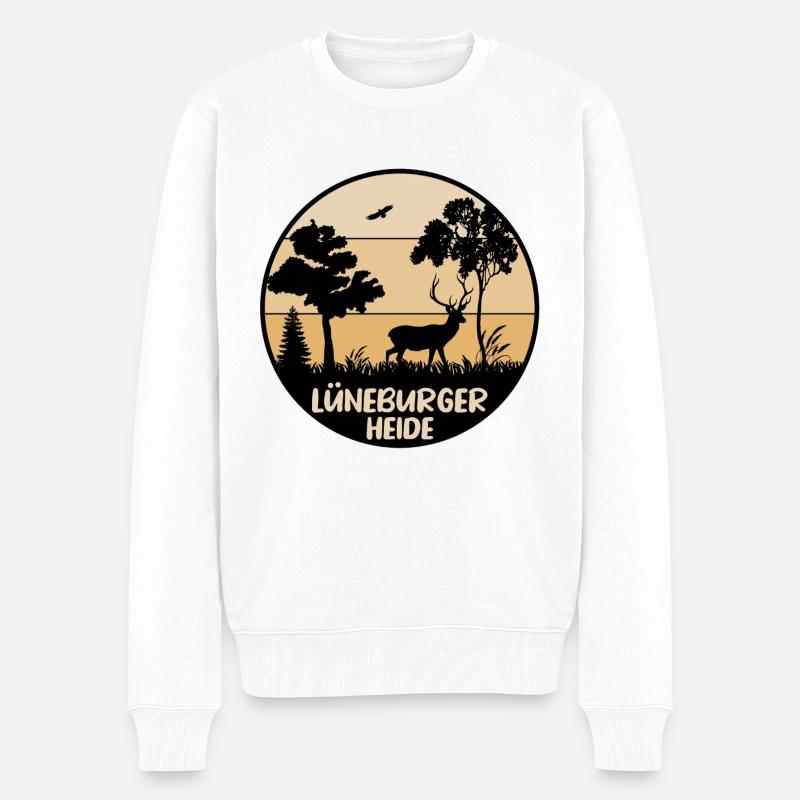 Lüneburger Heide - Männer Premium Bio Pullover - Weiß