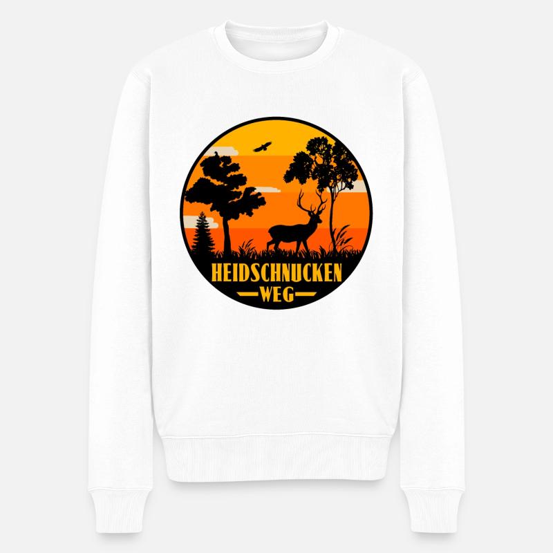 Heidschnuckenweg - Männer Premium Bio Pullover - Weiß