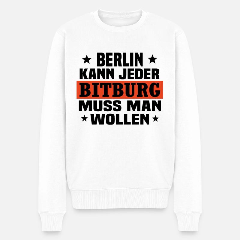 Bitburg - Männer Premium Bio Pullover - Weiß