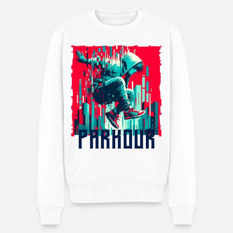 Parkour - Männer Premium Bio Pullover - Weiß