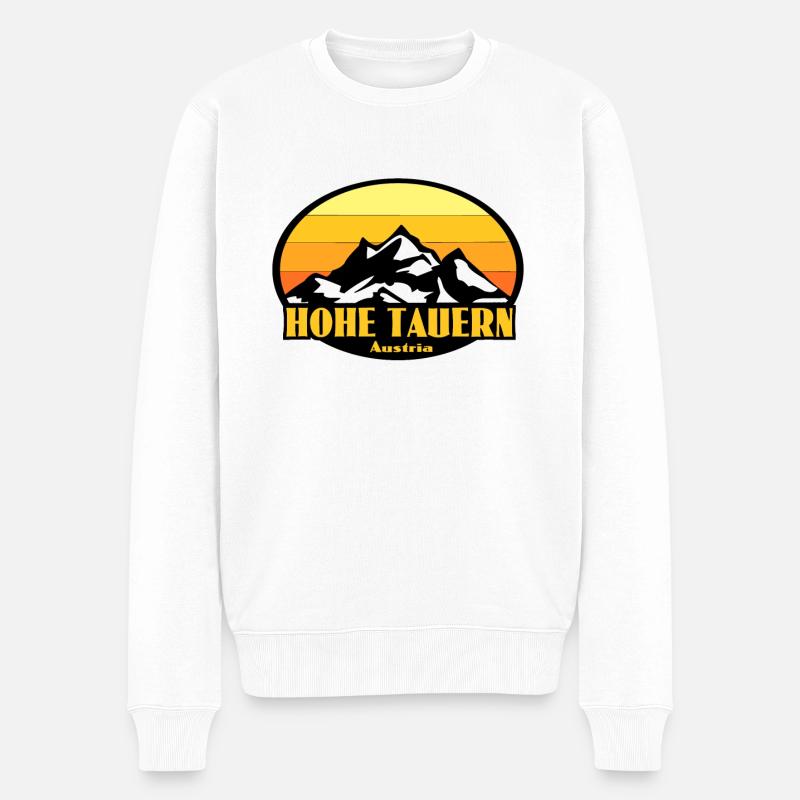 Hohe Tauern Österreich - Männer Premium Bio Pullover - Weiß